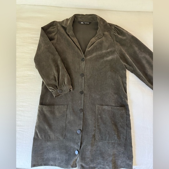 ZARA Corduroy Button Dress - 3/4 length sleeves - Picture 1 of 4